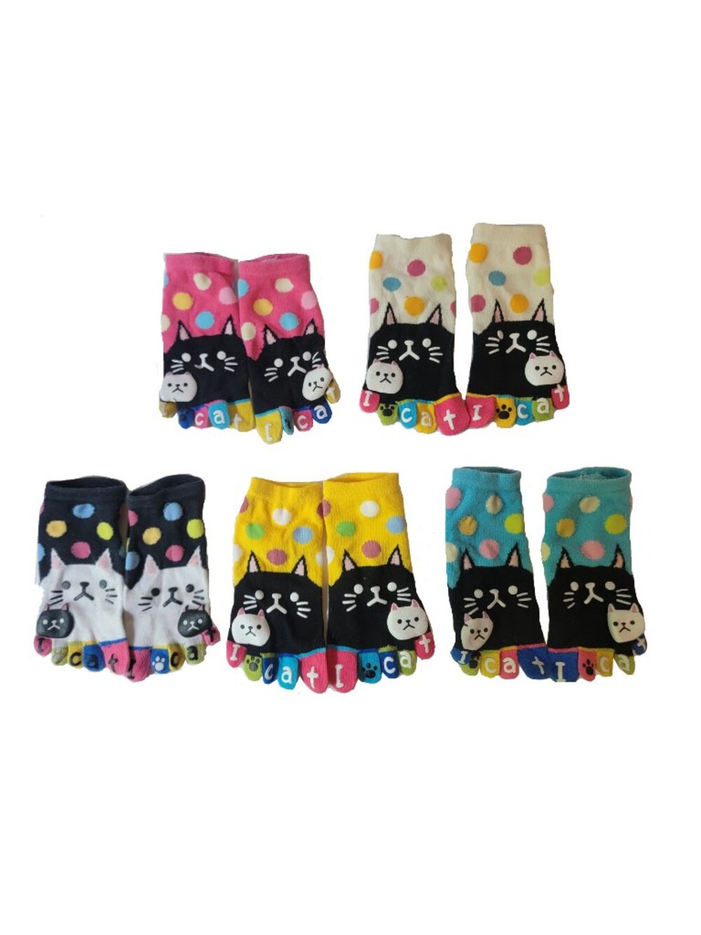 Cat Toe Socks - Five Pairs